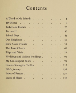Contents of Grace Wheeler's Memories