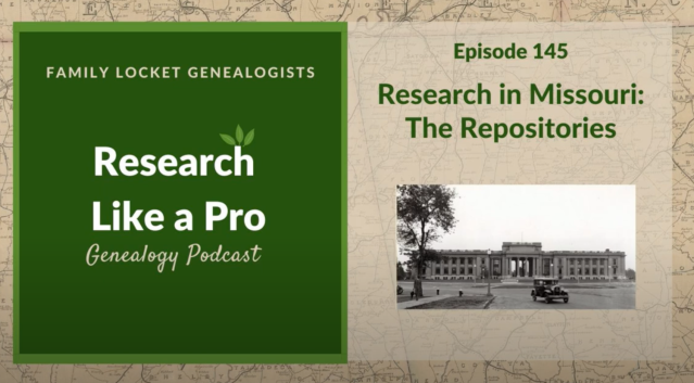 Graphic of Research Like a Pro Genealogy Podcast - Episode 145
